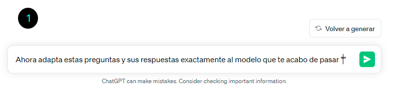 Orden para que adapte las preguntas y respuestas del cuestionario